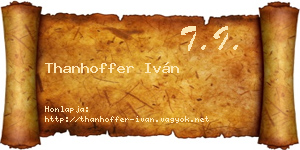 Thanhoffer Iván névjegykártya